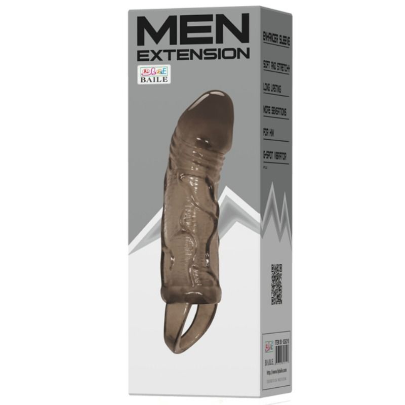 BAILE – PENIS EXTENDER COVER WITH STRAP FOR TESTICLES BLACK 13.5 CM