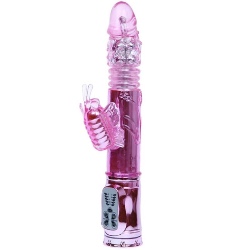 BAILE – RECHARGEABLE VIBRATOR WITH ROTATION AND THROBBING BUTTERF STIMULATOR