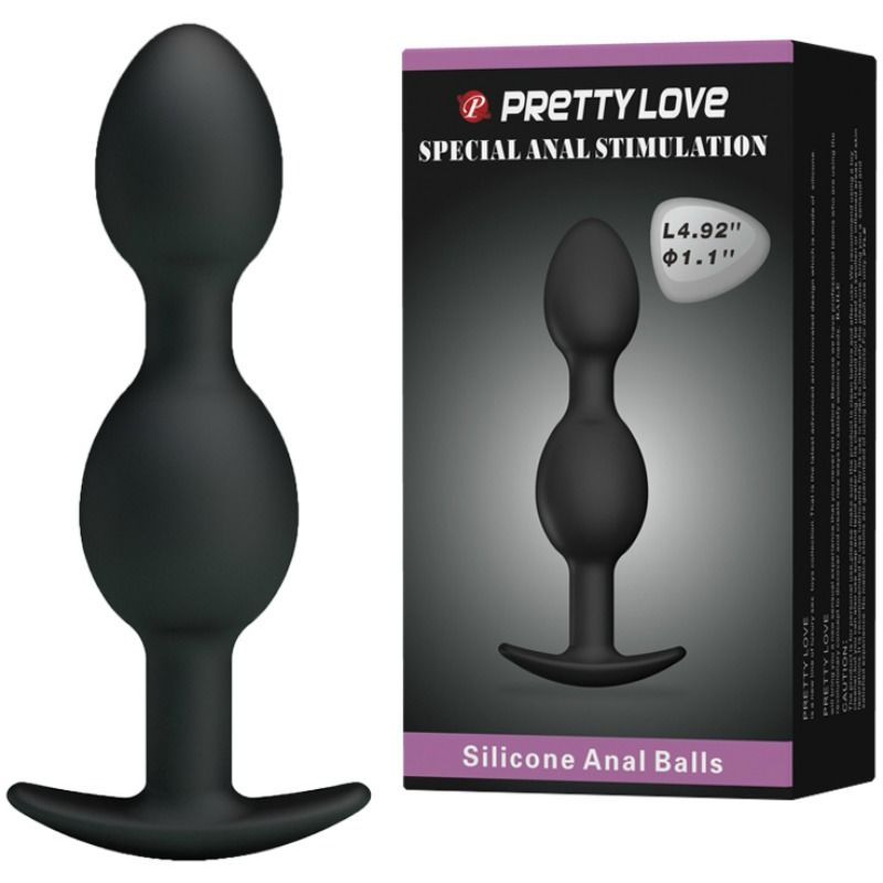 PRETTY LOVE – SILICONE ANAL BALLS 12.5 CM BLACK