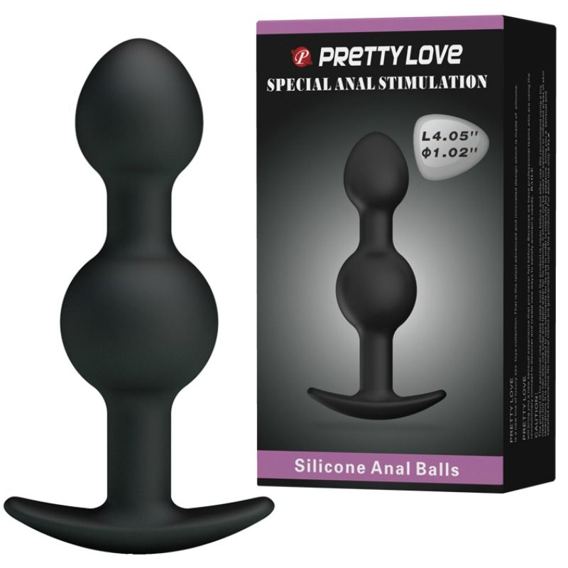 PRETTY LOVE – SPECIAL STIMULATION SILICONE ANAL BALLS 10.3 CM BLACK