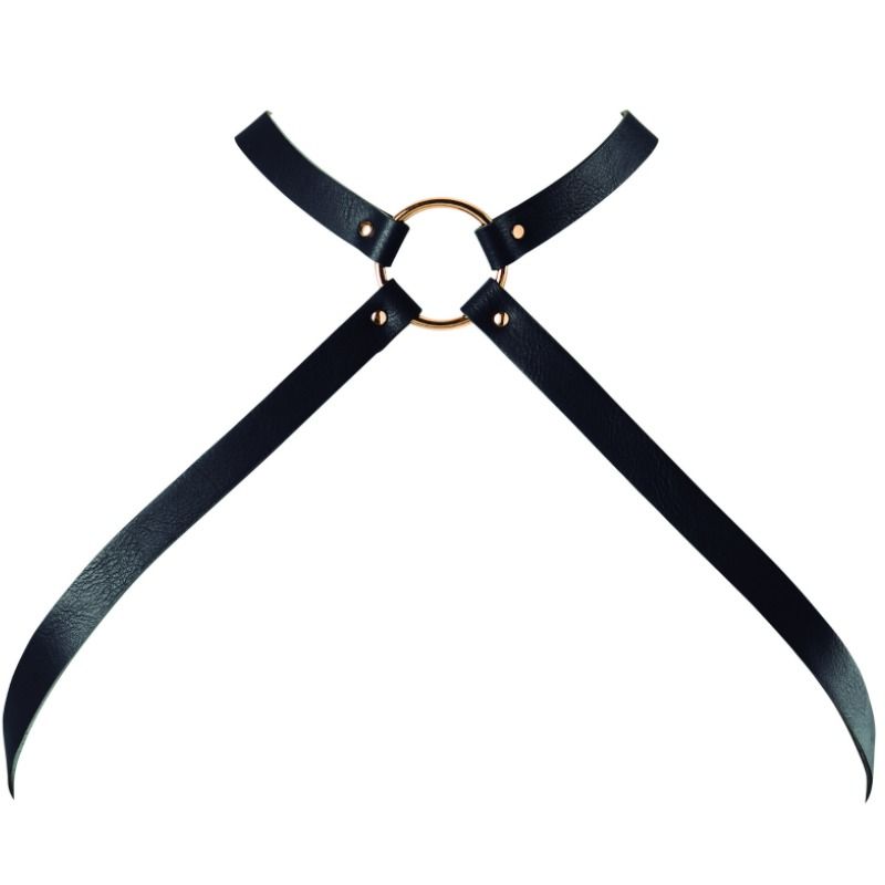 BIJOUX – INDISCRETS MAZE CROSSED CHEST HARNESS BLACK