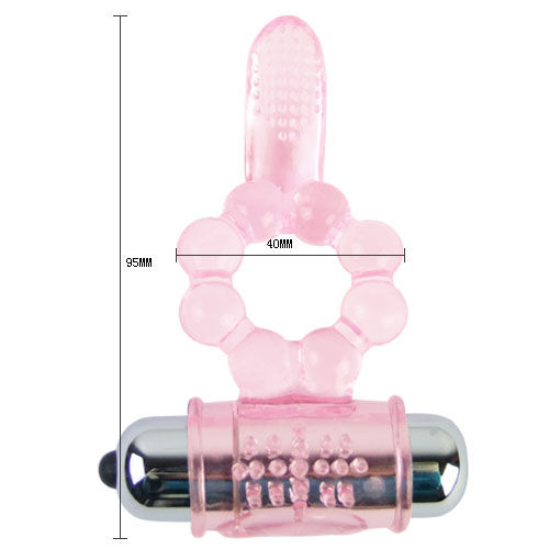 BAILE – SILICONE RING 10 TONGUE RHYTHMS WITH PINK VIBRATION