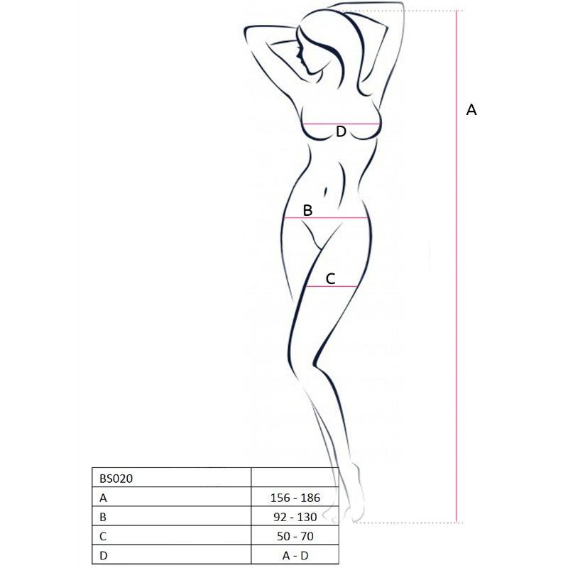 PASSION – WOMAN BS020 WHITE BODYSTOCKING ONE SIZE