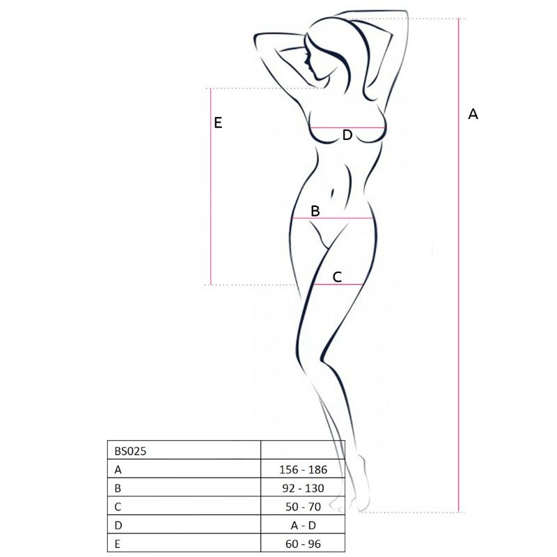 PASSION – WOMAN BS025 BODYSTOCKING BLACK DRESS STYLE ONE SIZE