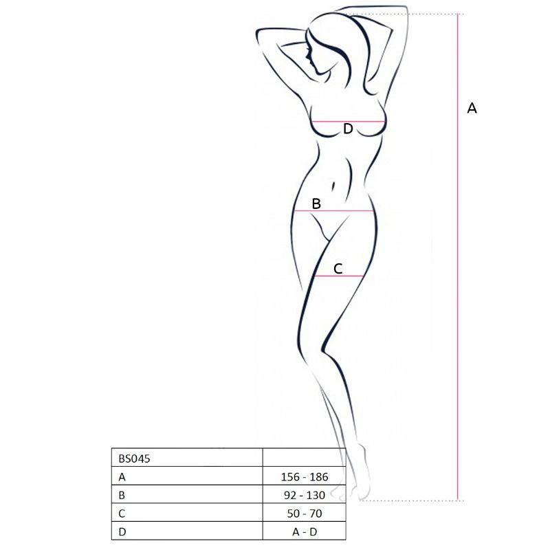 PASSION – WOMAN BS045 BODYSTOCKING BLACK ONE SIZE