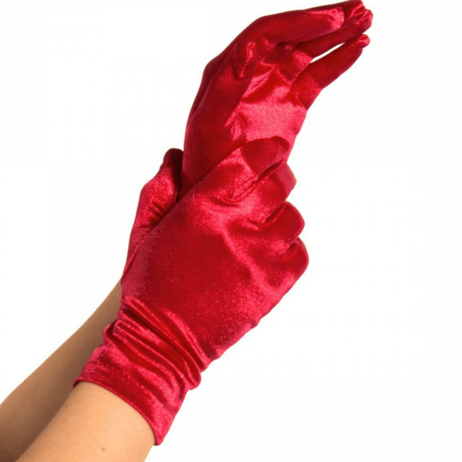 LEG AVENUE – SATIN GLOVES RED