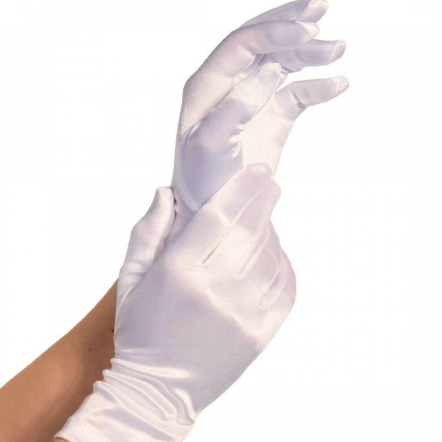LEG AVENUE – SATIN GLOVES WHITE