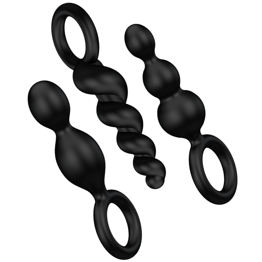 SATISFYER – ANAL PLUGS SET 3 PCS BLACK