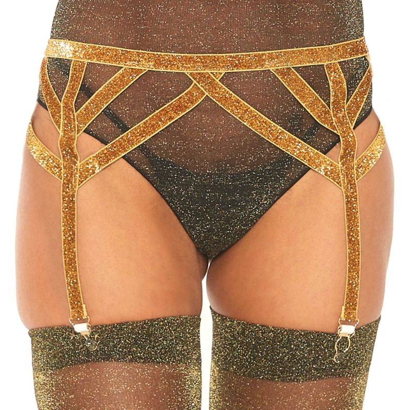 LEG AVENUE – LUREX ELASTIC GARTER BELT ONE SIZE