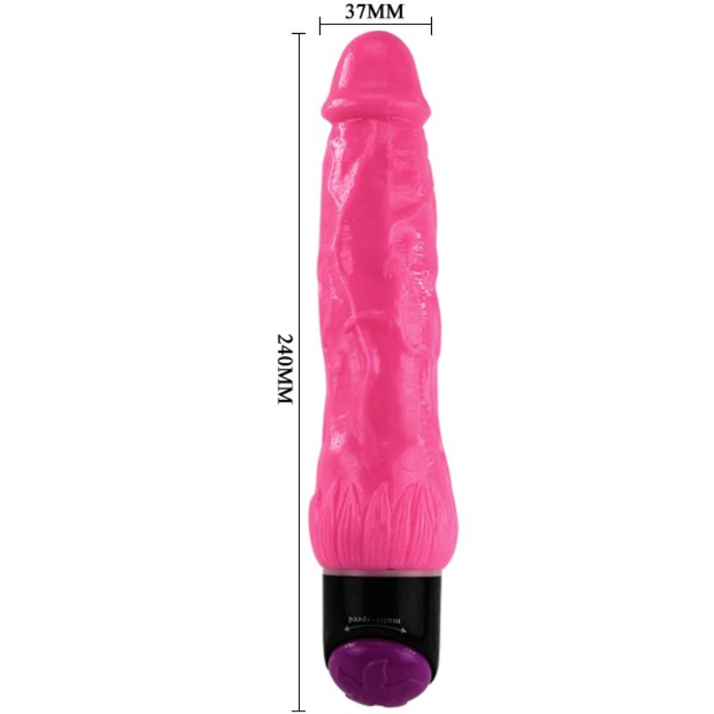 BAILE – COLORFUL SEX REALISTIC VIBRATOR PINK 24 CM
