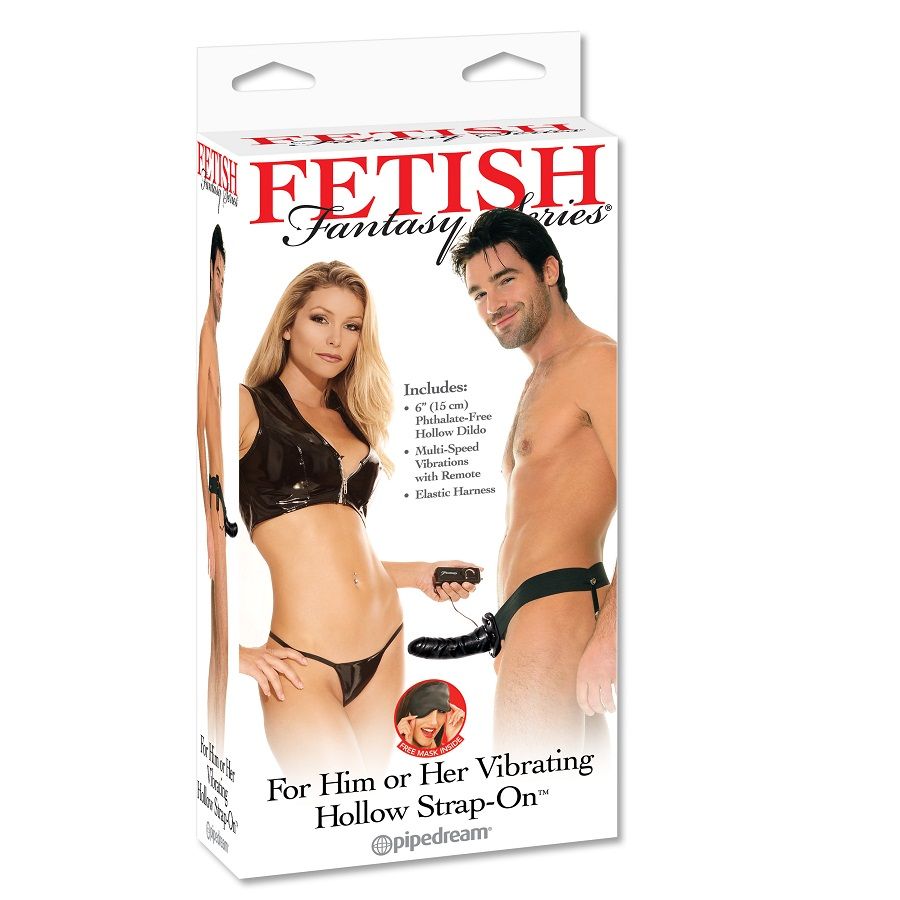 FETISH FANTASY SERIES – VIBRATING HOLLOW STRAP-ON FOR HER OR HIM BLACK