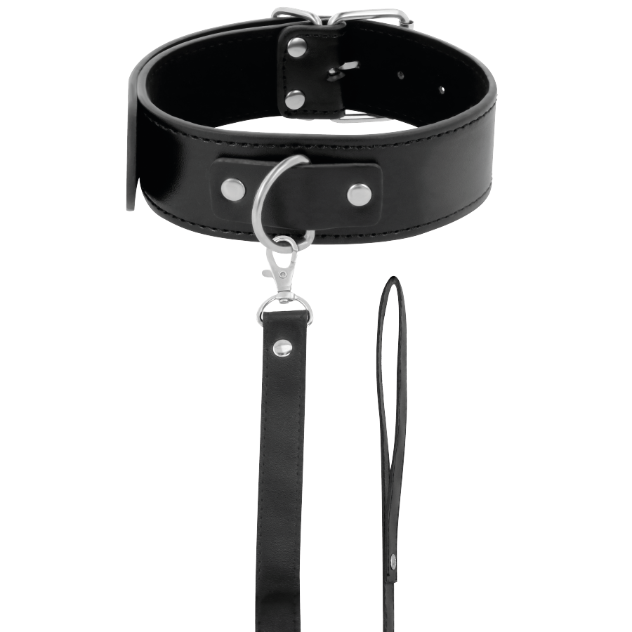 DARKNESS – POSTURE NECKLACE WITH LEATHER CHAIN