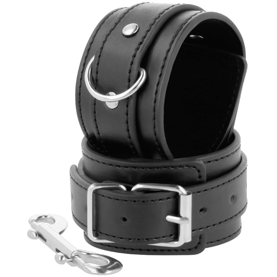 DARKNESS – BLACK ADJUSTABLE HANDCUFFS WITH DOUBLE REINFORCEMENT TAPE