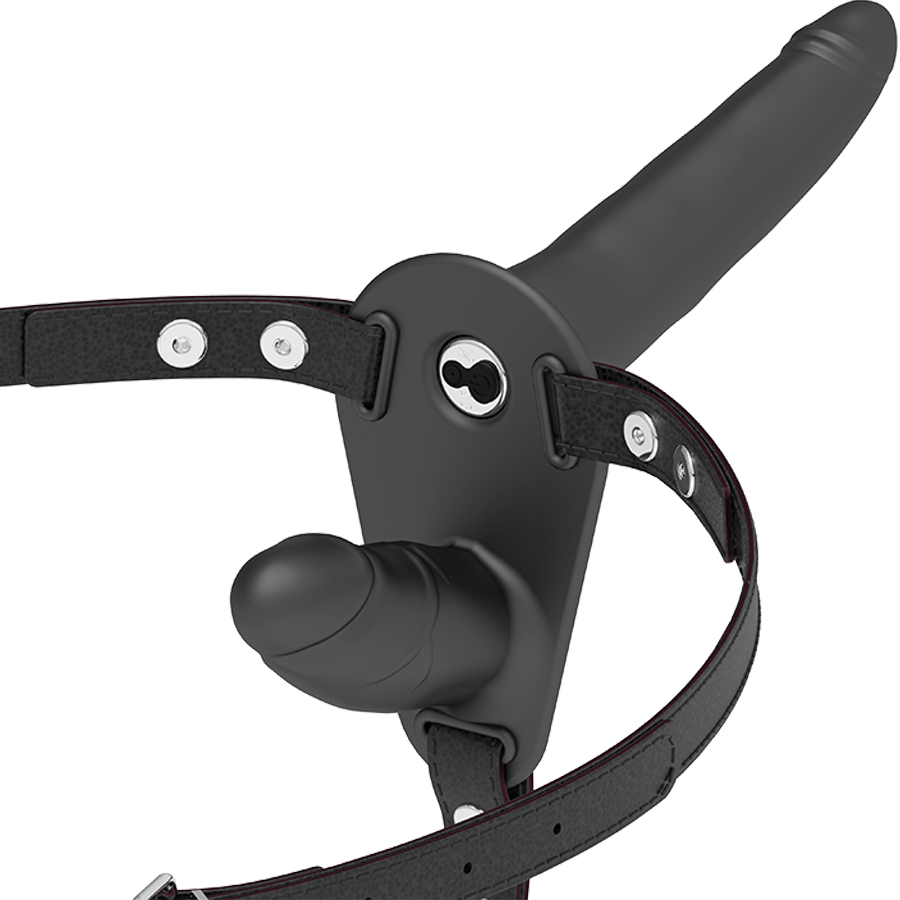 FETISH SUBMISSIVE HARNESS – DOUBLE PENETRATION BLACK VIBRATOR