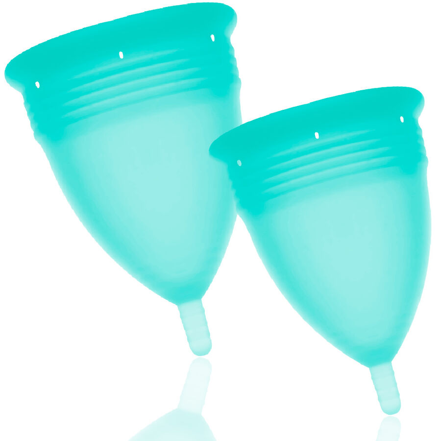 STERCUP – FDA SILICONE MENSTRUAL CUP PACK SIZE S + L AQUAMARINE