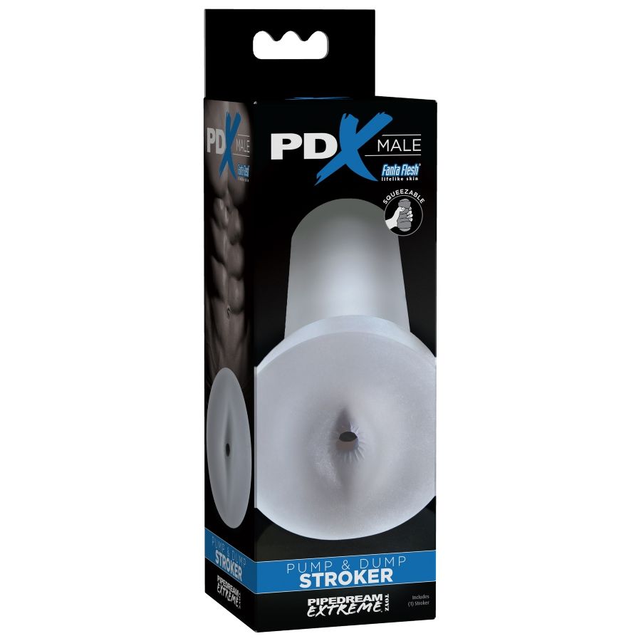 PDX MALE – PUMP AND DUMP STROKER – CLEAR