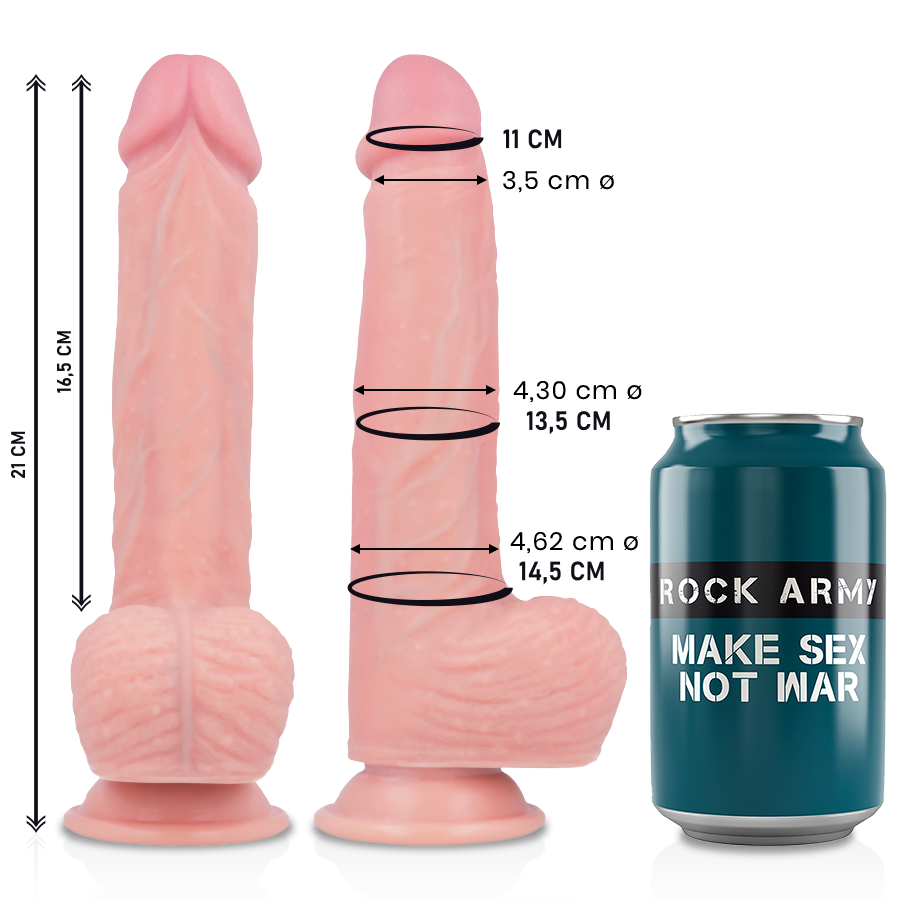ROCKARMY – LIQUID SILICONE PREMIUM SPITFIRE REALISTIC 21 CM -O- 4.62 CM