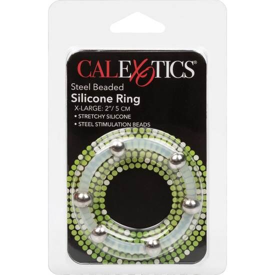 CALEXOTICS – STEEL BEADED SILICONE RING XL