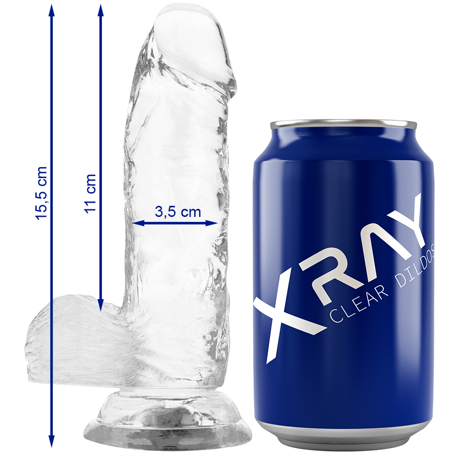 X RAY – CLEAR COCK WITH BALLS 15.5 CM -O- 3.5 CM