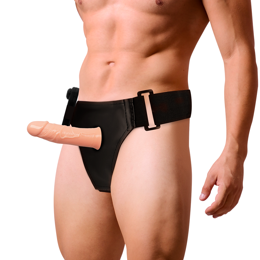 HARNESS ATTRACTION – GREGORY HOLLOW RNES WITH VIBRATOR 16.5 CM -O- 4.3 CM