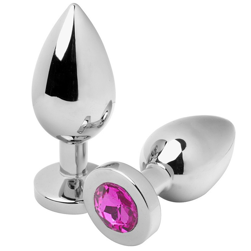 METAL HARD – ANAL PLUG DIAMOND PINK MEDIUM 7.62CM