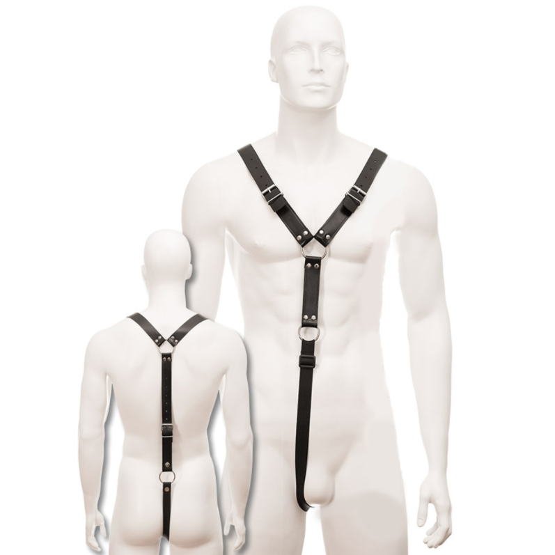 LEATHER BODY – HARNESS MEN BLACK