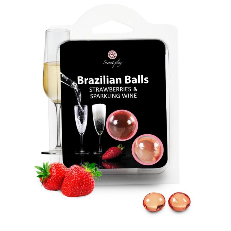 SECRETPLAY – STRAWBERRY AND CHAMPAGNE BRAZILIAN BALLS SET