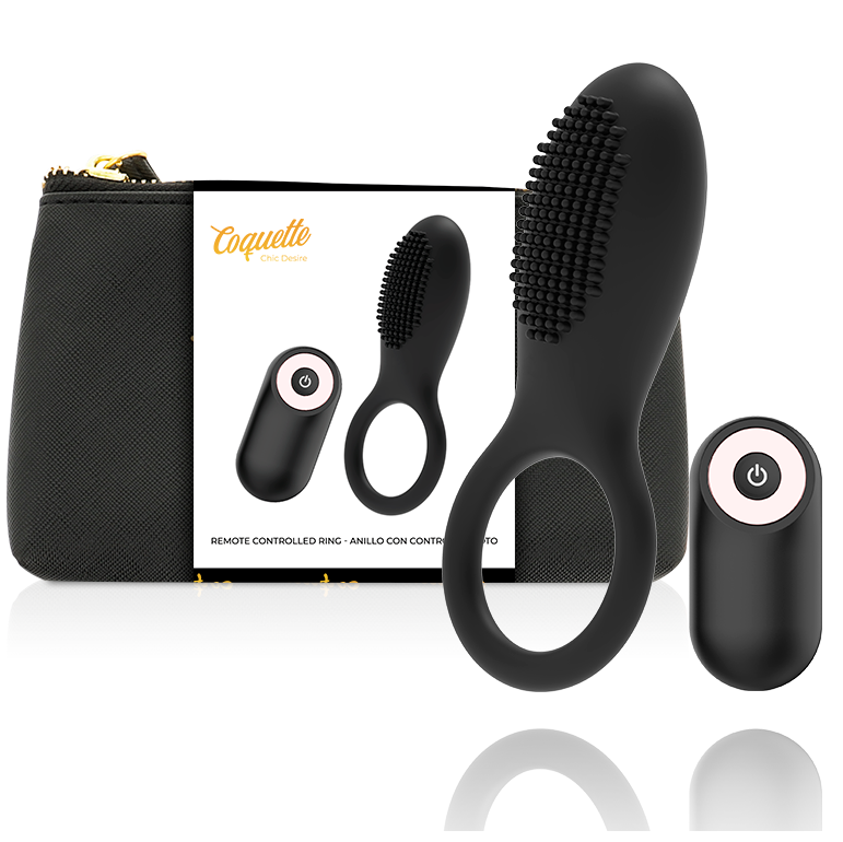 COQUETTE CHIC DESIRE – COCK RING REMOTE CONTROL RECHARGEABLE BLACK/ GOLD