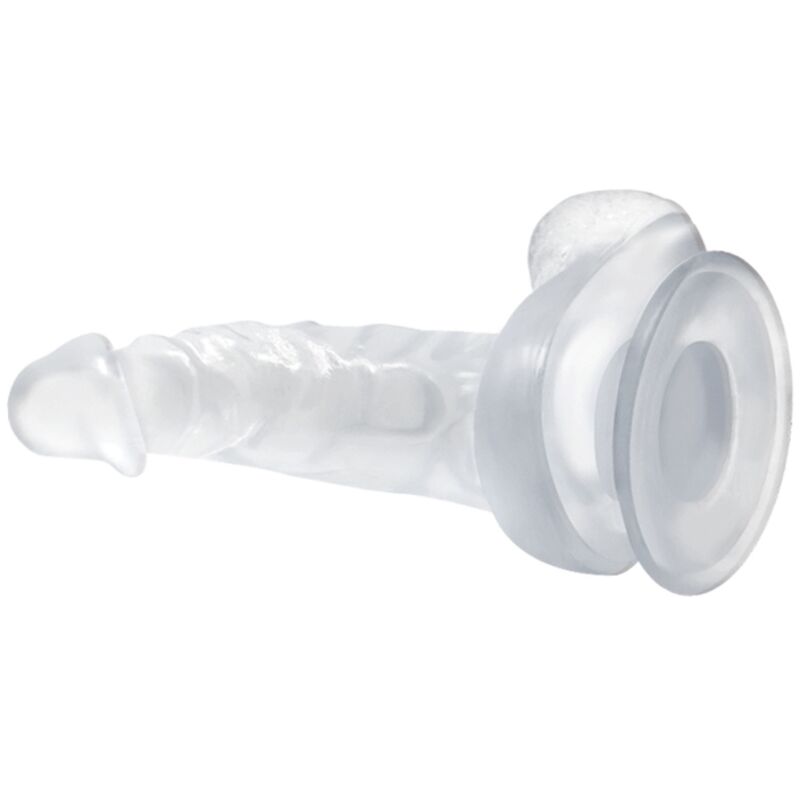 BAILE – REALISTIC DILDO WITH SUCTION CUP AND TESTICLES 16.7 CM TRANSPARENT