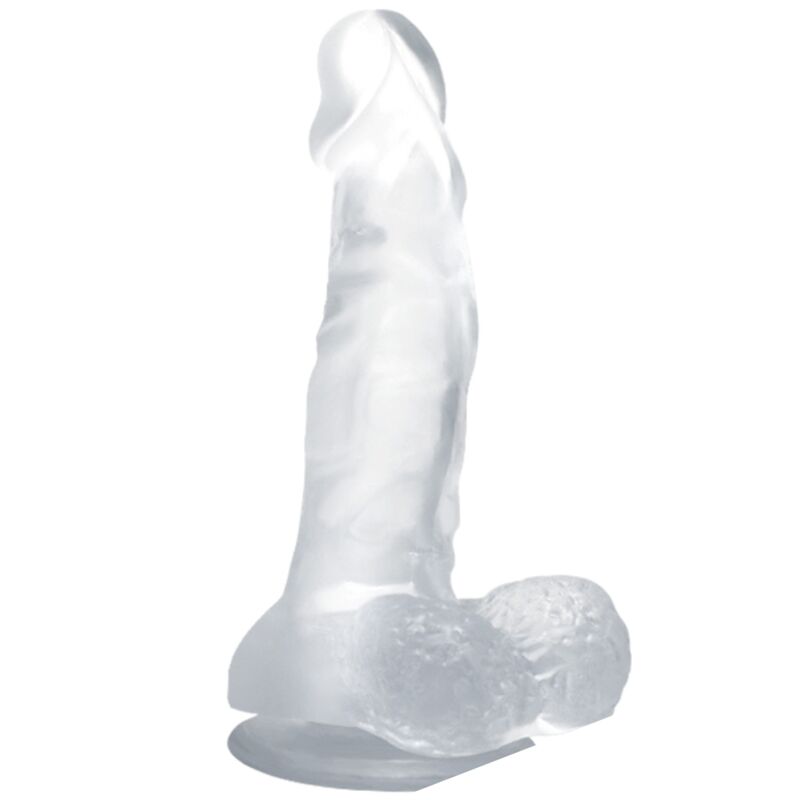 BAILE – REALISTIC DILDO WITH SUCTION CUP AND TESTICLES 16.7 CM TRANSPARENT