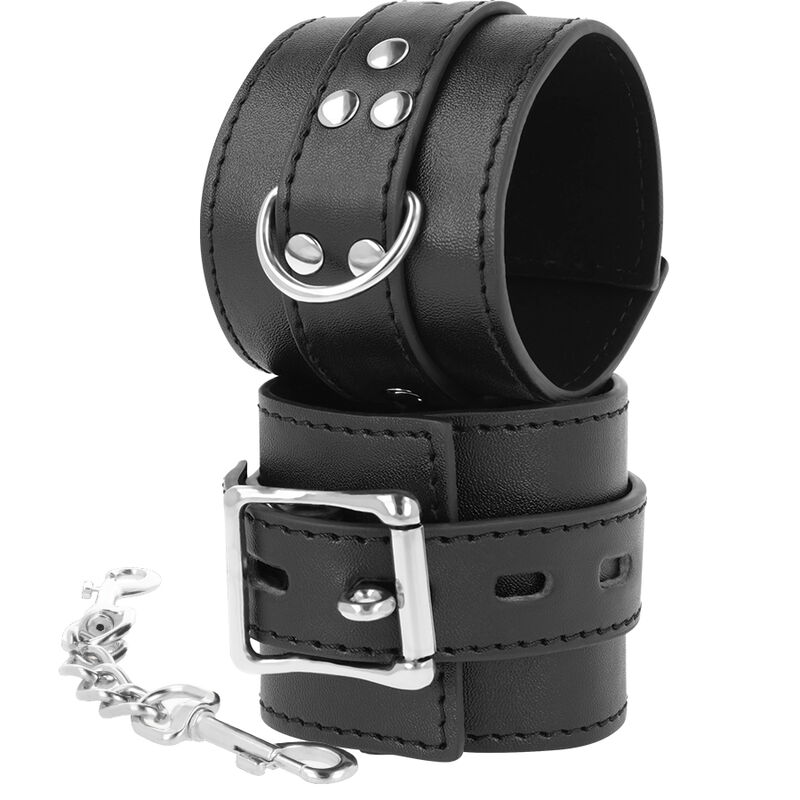 DARKNESS – BLACK LEATHER HANDCUFFS