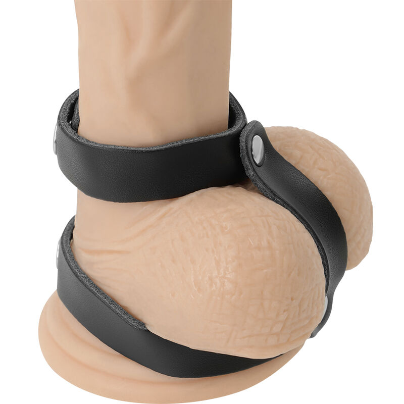 DARKNESS – LEATHER ADJUSTABLE PENIS AND TESTICLE RING