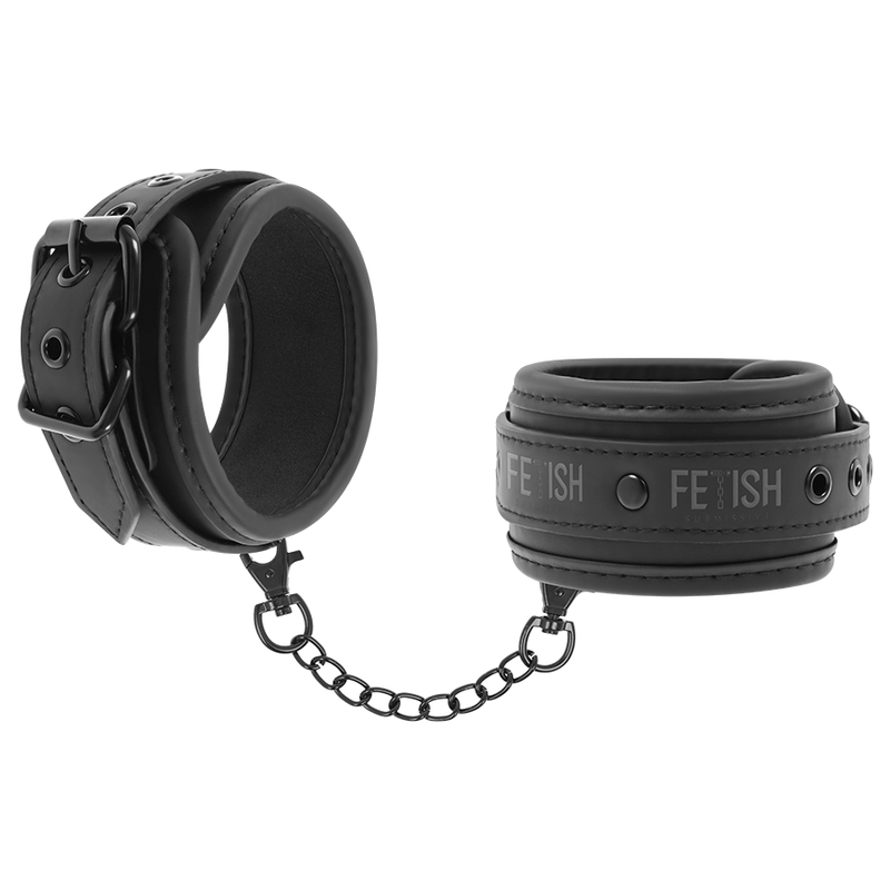 FETISH SUBMISSIVE – VEGAN LEATHER HANDCUFFS WITH NOPRENE LINING