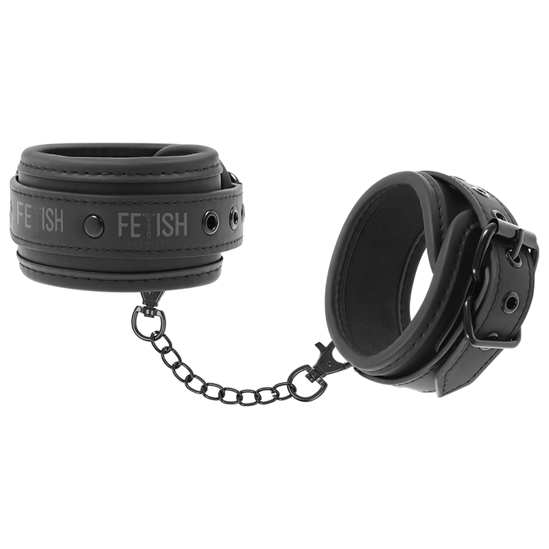 FETISH SUBMISSIVE – VEGAN LEATHER ANKLE CUFFS WITH NOPRENE LINING