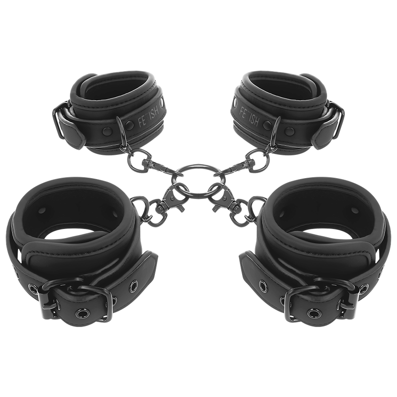 FETISH SUBMISSIVE – SET OF HAND AND ANKLE HANDCUFFS WITH NOPRENE LINING