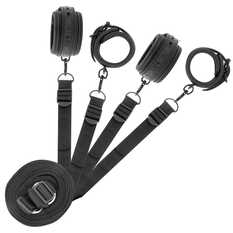 FETISH SUBMISSIVE – SET OF HANDCUFFS AND TIES WITH NOPRENE LINING