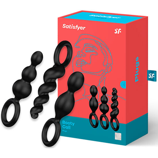 SATISFYER – ANAL PLUGS SET 3 PCS BLACK