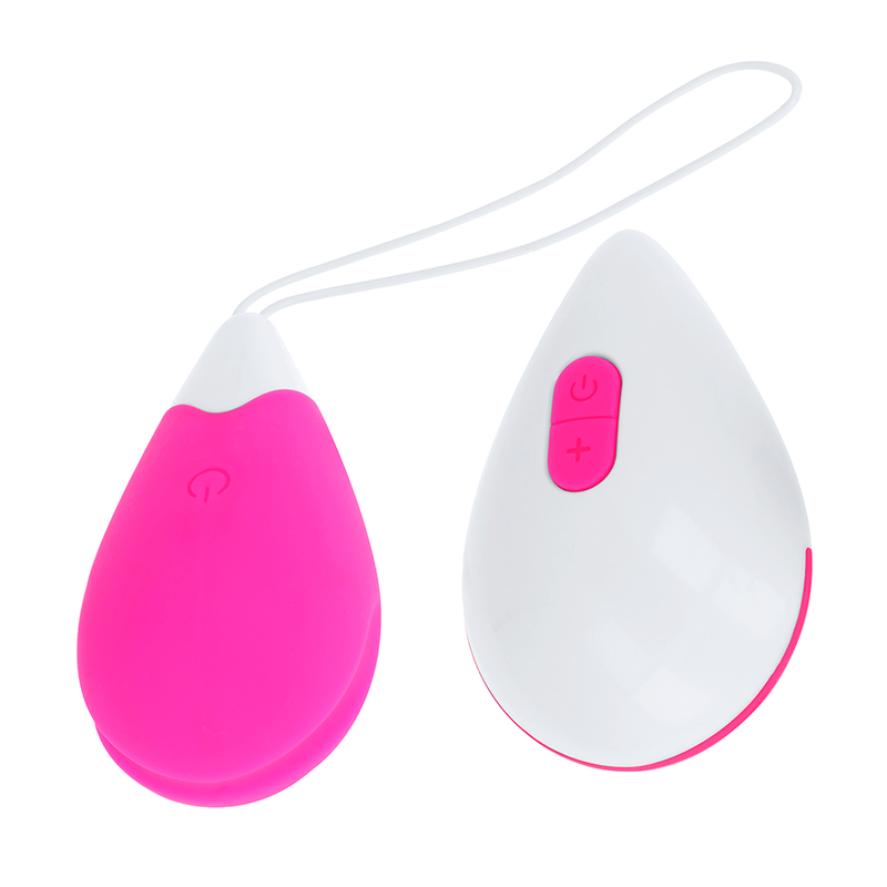 OHMAMA – TEXTURED VIBRATING EGG 10 MODES PINK AND WHITE