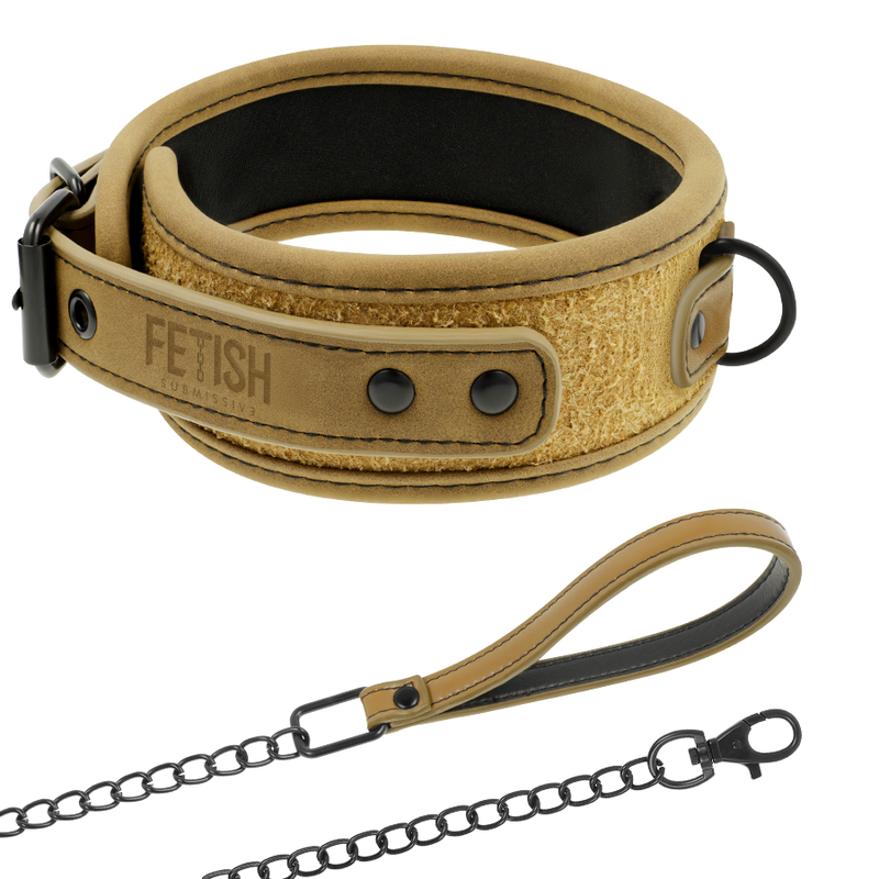 FETISH SUBMISSIVE ORIGEN – NEOPRENE LINED NECKLACE WITH CHAIN