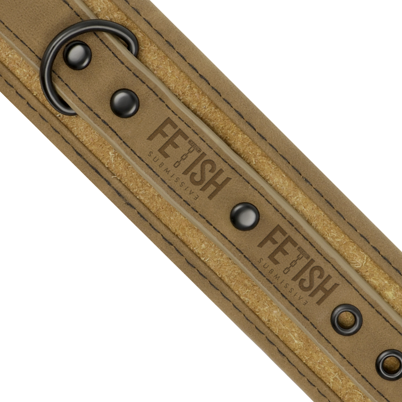 FETISH SUBMISSIVE ORIGEN - VEGAN LEATHER HANDCUFFS WITH NEOPRENE LINING - Image 4