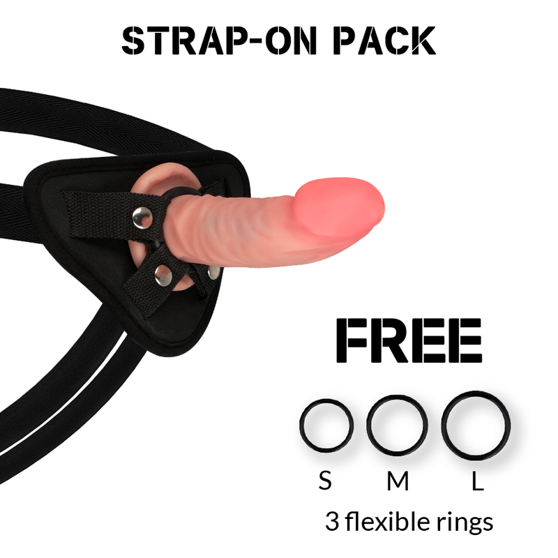 ROCKARMY – HARNESS + DUAL DENSITY TIGER REALISTIC DILDO 14 CM -O- 4.46 CM
